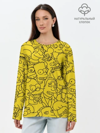 Лонгслив женский. Хлопок / Симпсоны