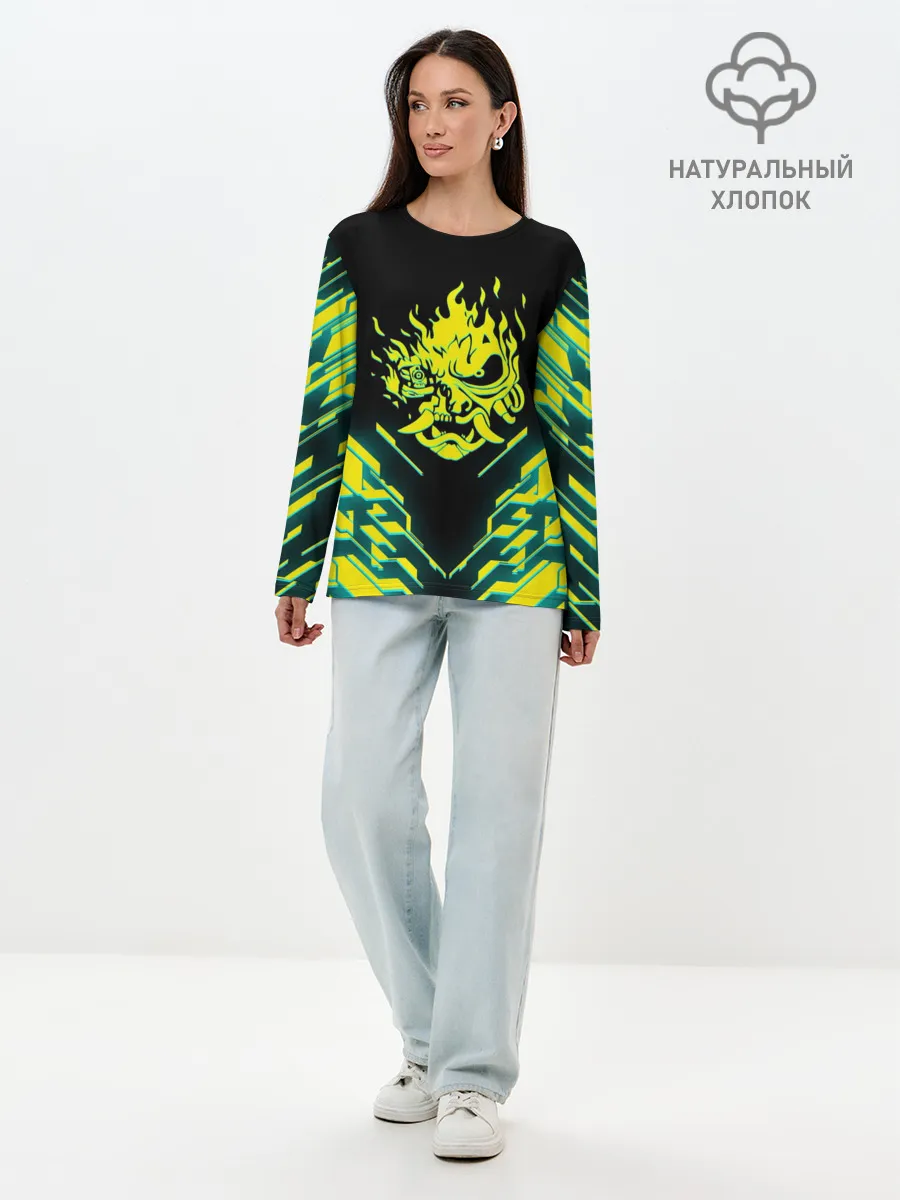 Лонгслив женский. Хлопок / CYBERPUNK 2077