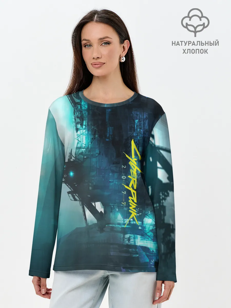 Лонгслив женский. Хлопок / Cyberpunk 2077
