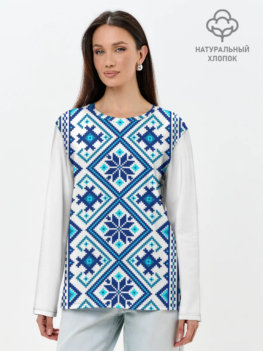 Лонгслив женский. Хлопок / русь