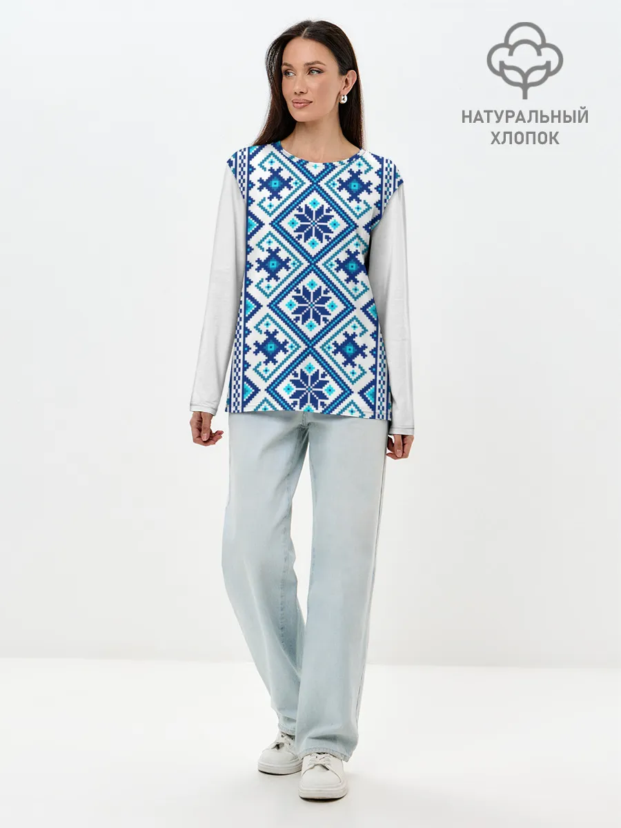 Лонгслив женский. Хлопок / русь