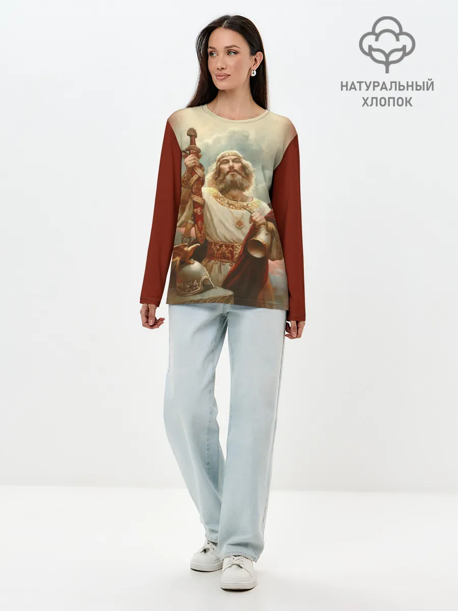 Лонгслив женский. Хлопок / русь