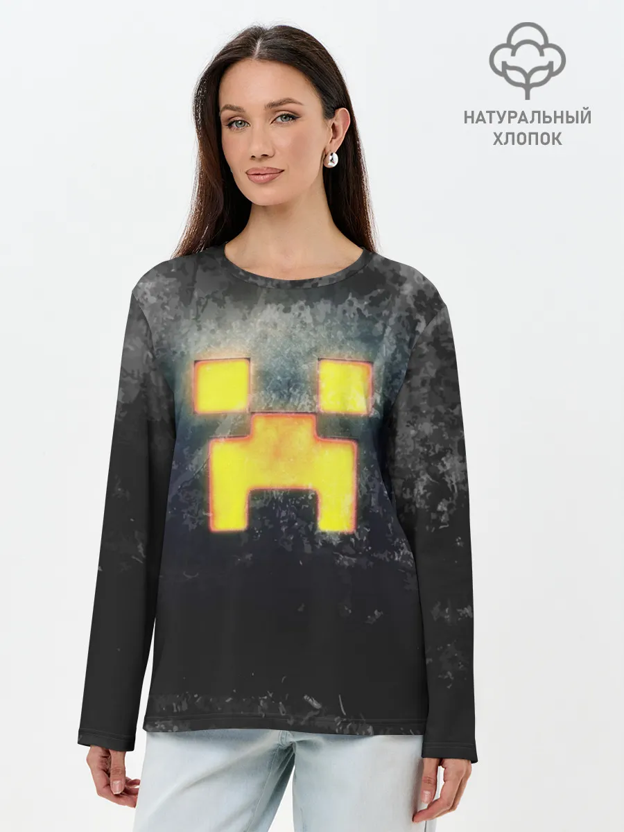 Лонгслив женский. Хлопок / BLACK Creeper