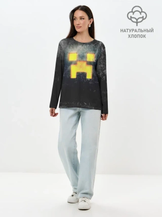 Лонгслив женский. Хлопок / BLACK Creeper