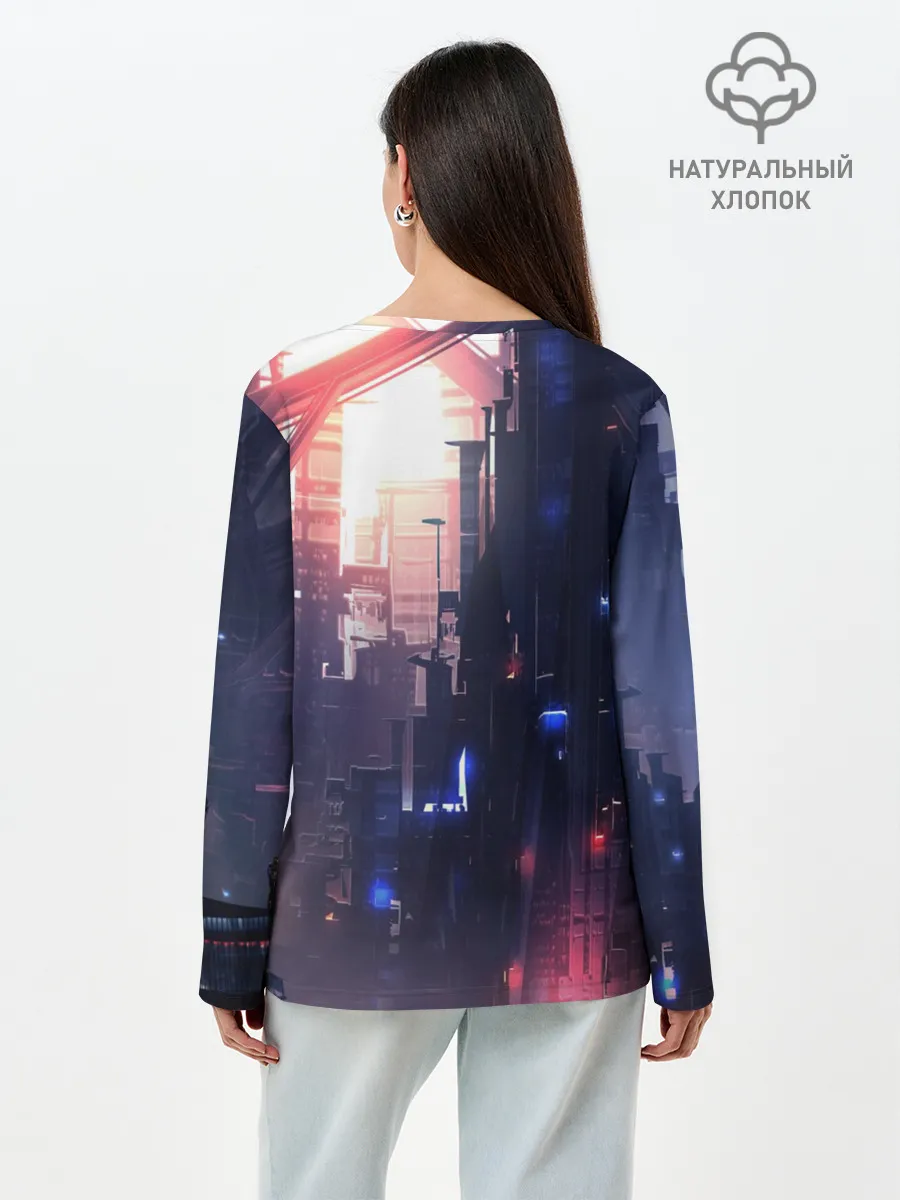 Лонгслив женский. Хлопок / Cyberpunk 2077