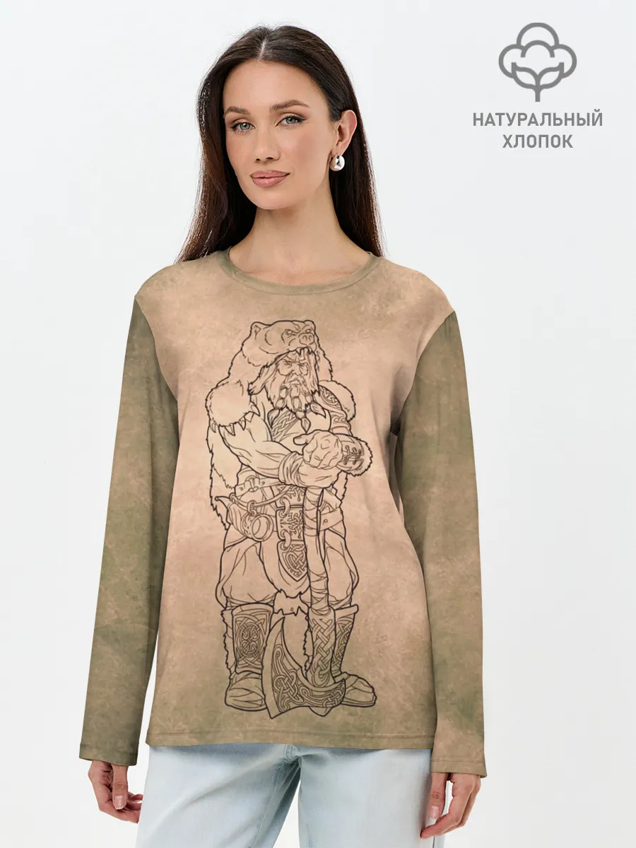 Лонгслив женский. Хлопок / русь