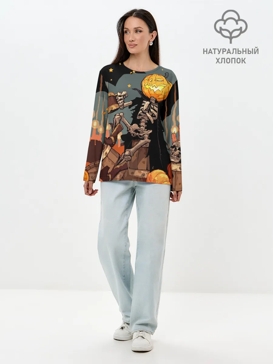 Лонгслив женский. Хлопок / Halloween