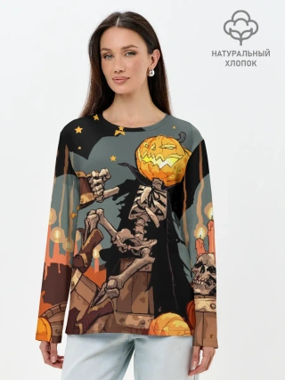 Лонгслив женский. Хлопок / Halloween