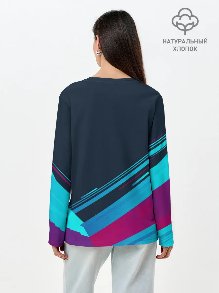 Лонгслив женский. Хлопок / CYBERPUNK 2077