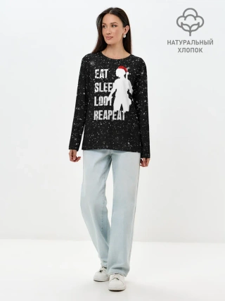 Лонгслив женский. Хлопок / Как Я Проведу Каникулы