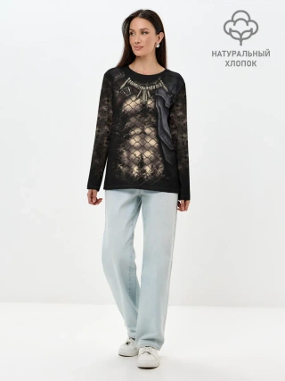 Лонгслив женский. Хлопок / Хищник / Predator