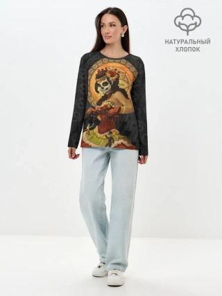Лонгслив женский. Хлопок / День мёртвых, Мексика