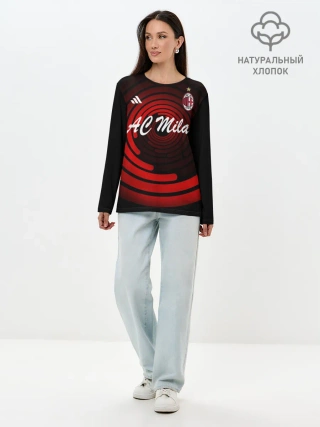 Лонгслив женский. Хлопок / AC Milan