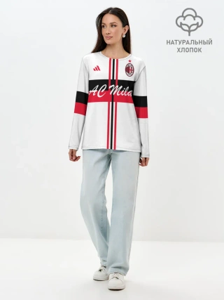Лонгслив женский. Хлопок / AC Milan