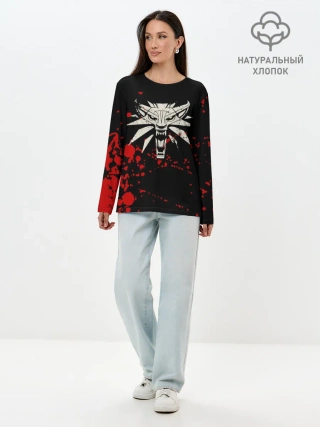 Лонгслив женский. Хлопок / The Witcher Blood