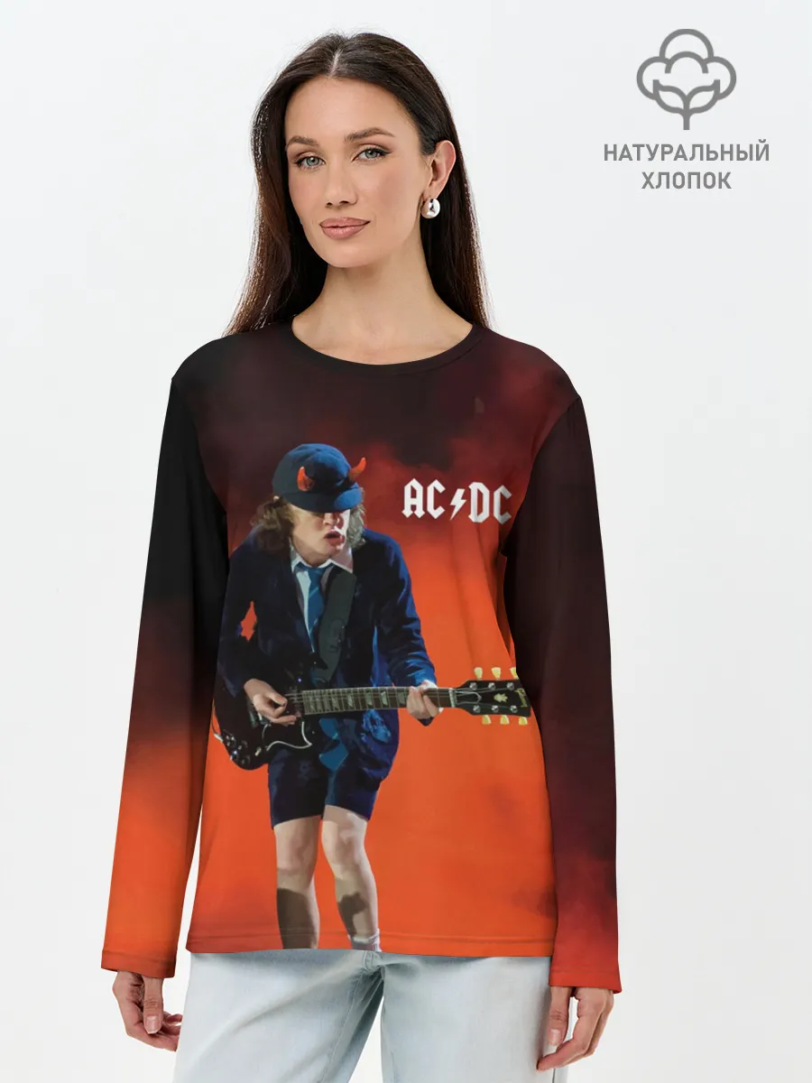 Лонгслив женский. Хлопок / AC/DC