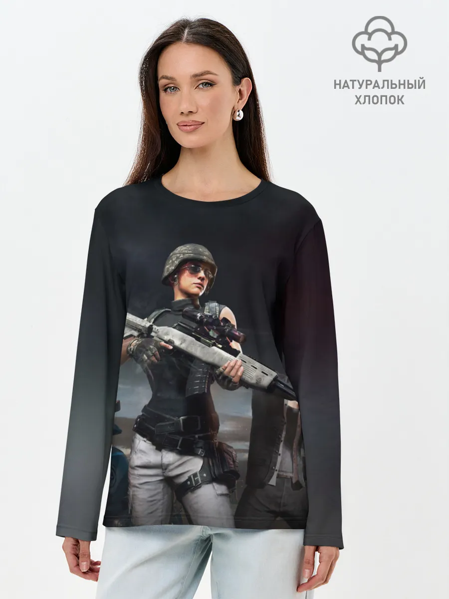 Лонгслив женский. Хлопок / PUBG