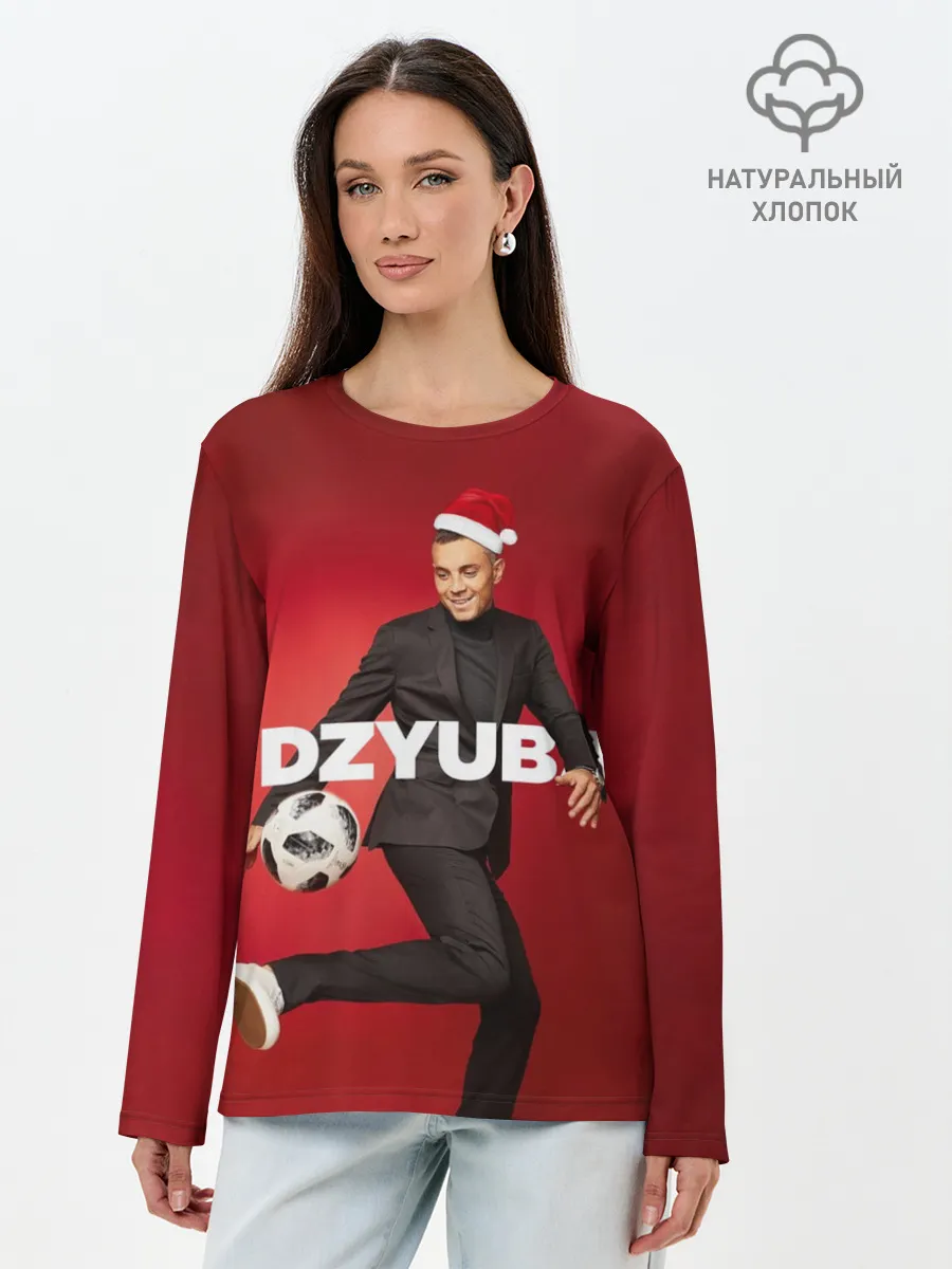 Лонгслив женский. Хлопок / Новогодний Дзюба