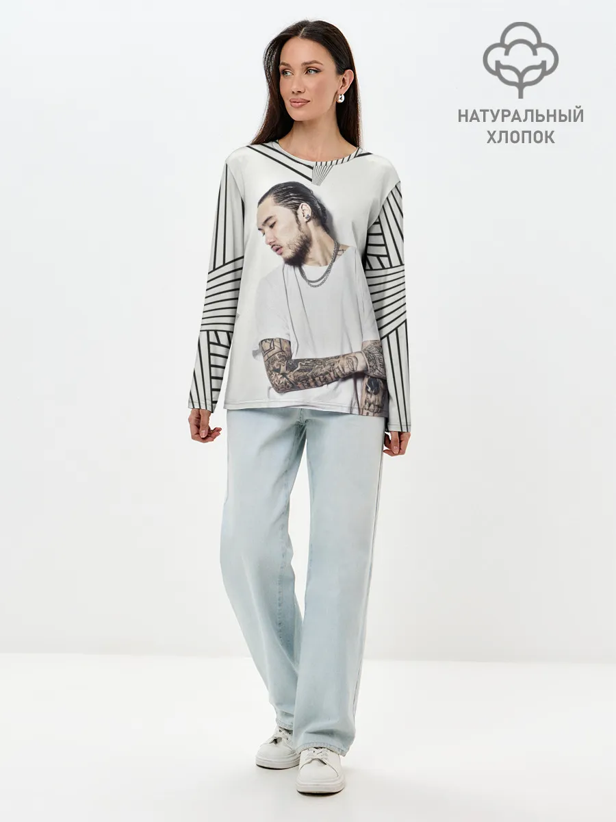 Лонгслив женский. Хлопок / Скриптонит