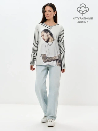 Лонгслив женский. Хлопок / Скриптонит