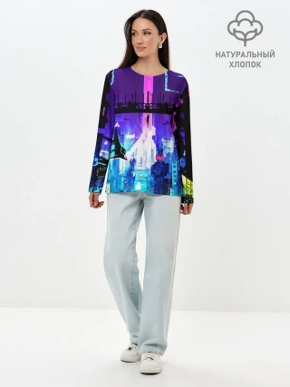 Лонгслив женский. Хлопок / CYBERPUNK