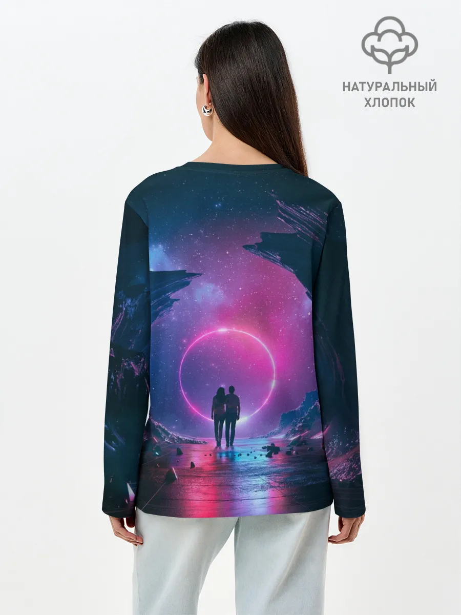 Лонгслив женский. Хлопок / Любовь в космосе