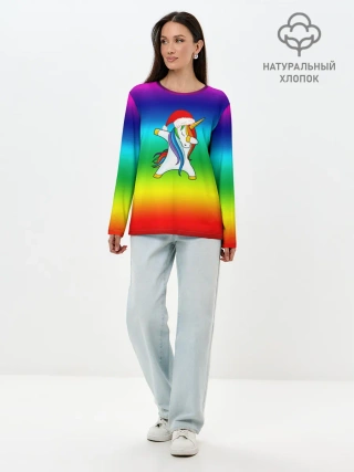 Лонгслив женский. Хлопок / Dab New Year