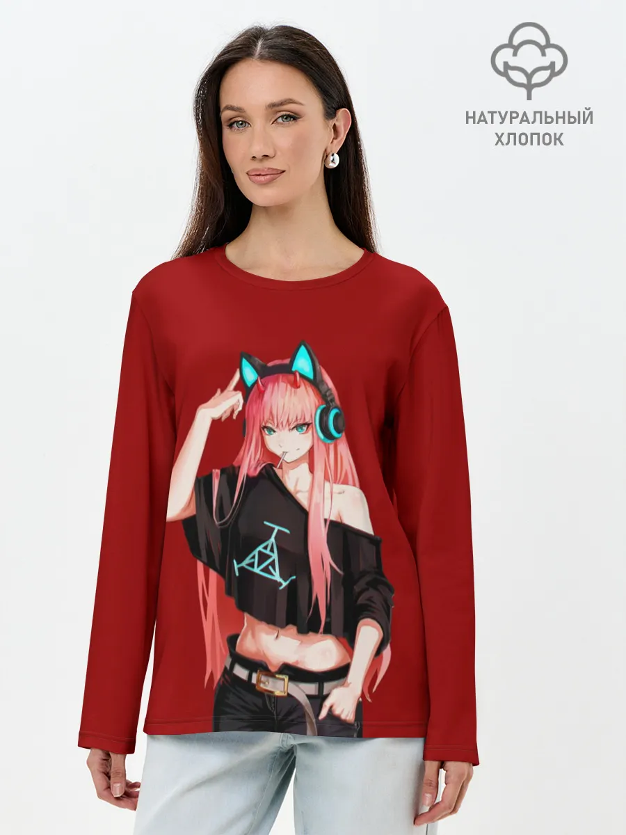 Лонгслив женский. Хлопок / Anime lets play