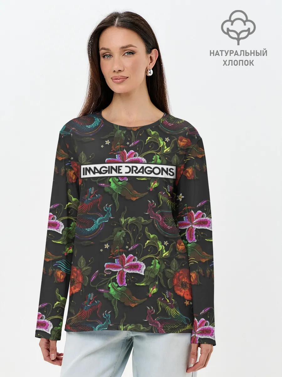 Лонгслив женский. Хлопок / Imagine Dragons Ink