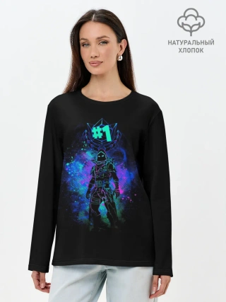Лонгслив женский. Хлопок / Fortnite. Neon Raven
