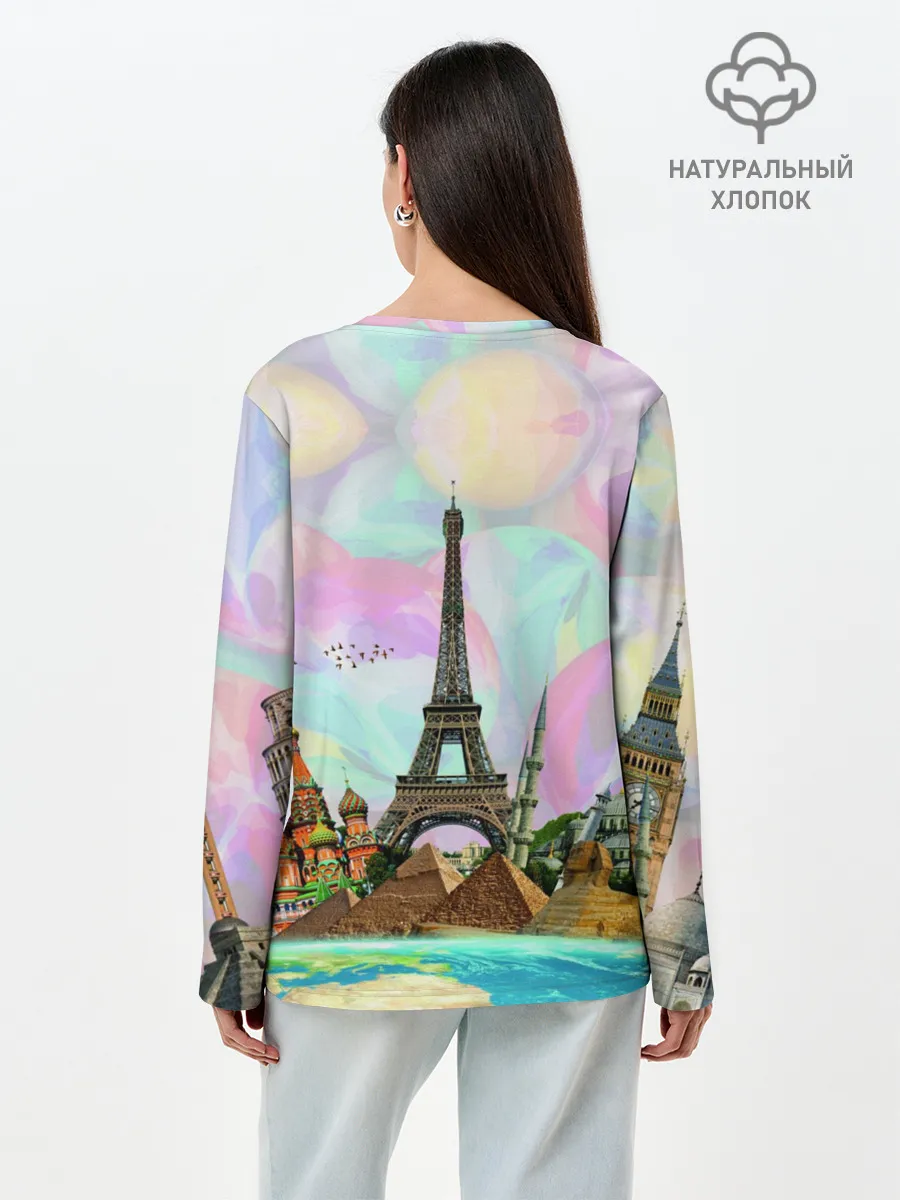 Лонгслив женский. Хлопок / Туризм