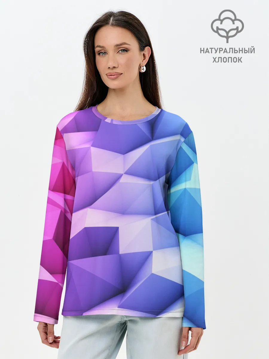 Лонгслив женский. Хлопок / Текстура