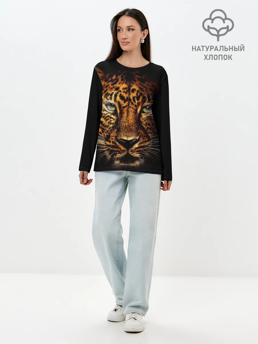 Лонгслив женский. Хлопок / Ягуар