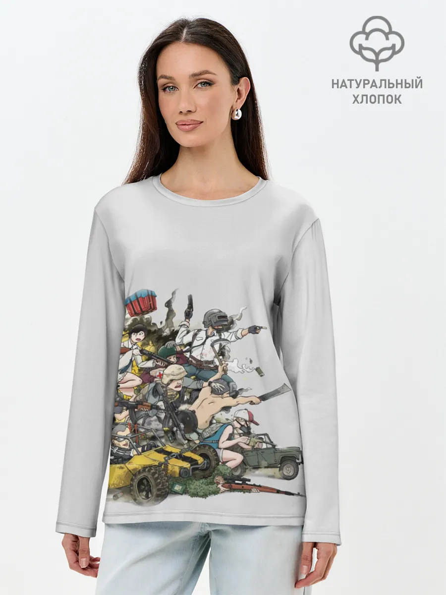 Лонгслив женский. Хлопок / Погоня