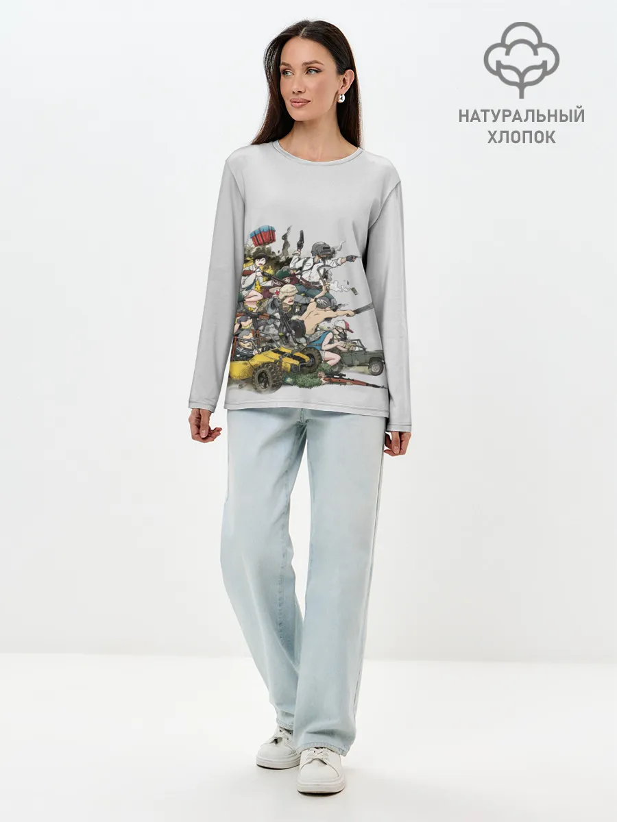 Лонгслив женский. Хлопок / Погоня