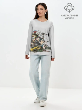 Лонгслив женский. Хлопок / Погоня