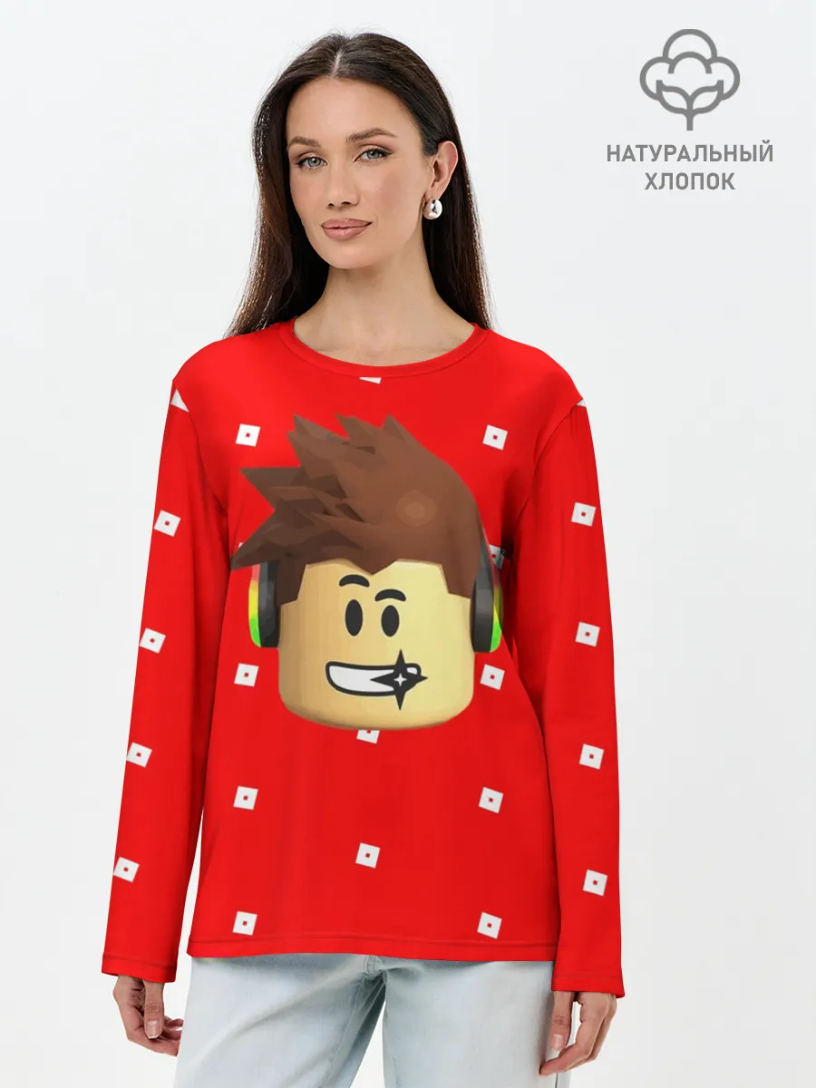 Лонгслив женский. Хлопок / ROBLOX Head