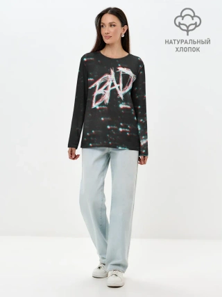 Лонгслив женский. Хлопок / XXXTentacion - BAD Glitch