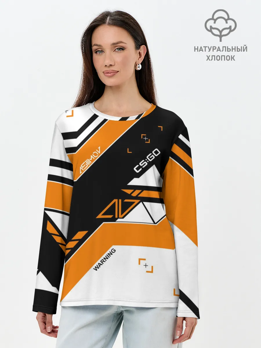 Лонгслив женский. Хлопок / CS:GO - Asiimov Inverted