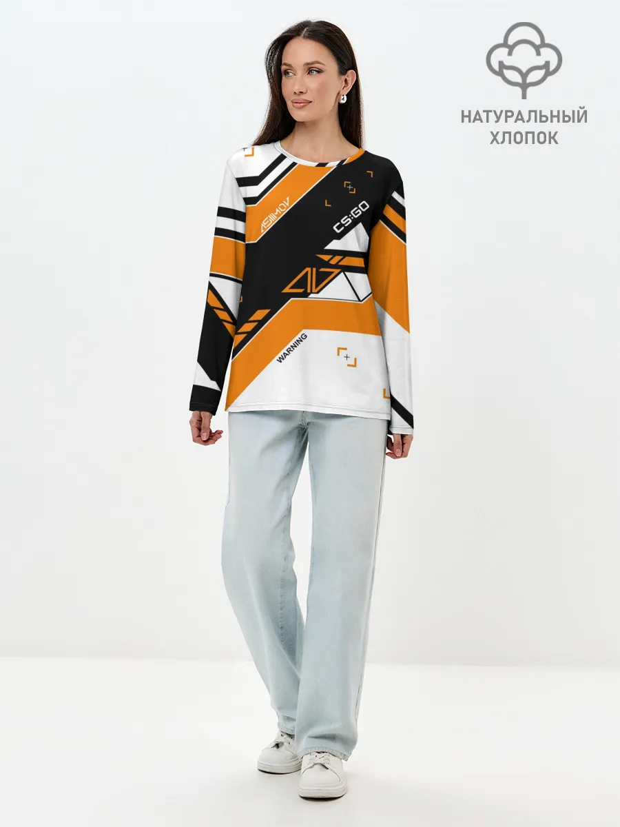 Лонгслив женский. Хлопок / CS:GO - Asiimov Inverted