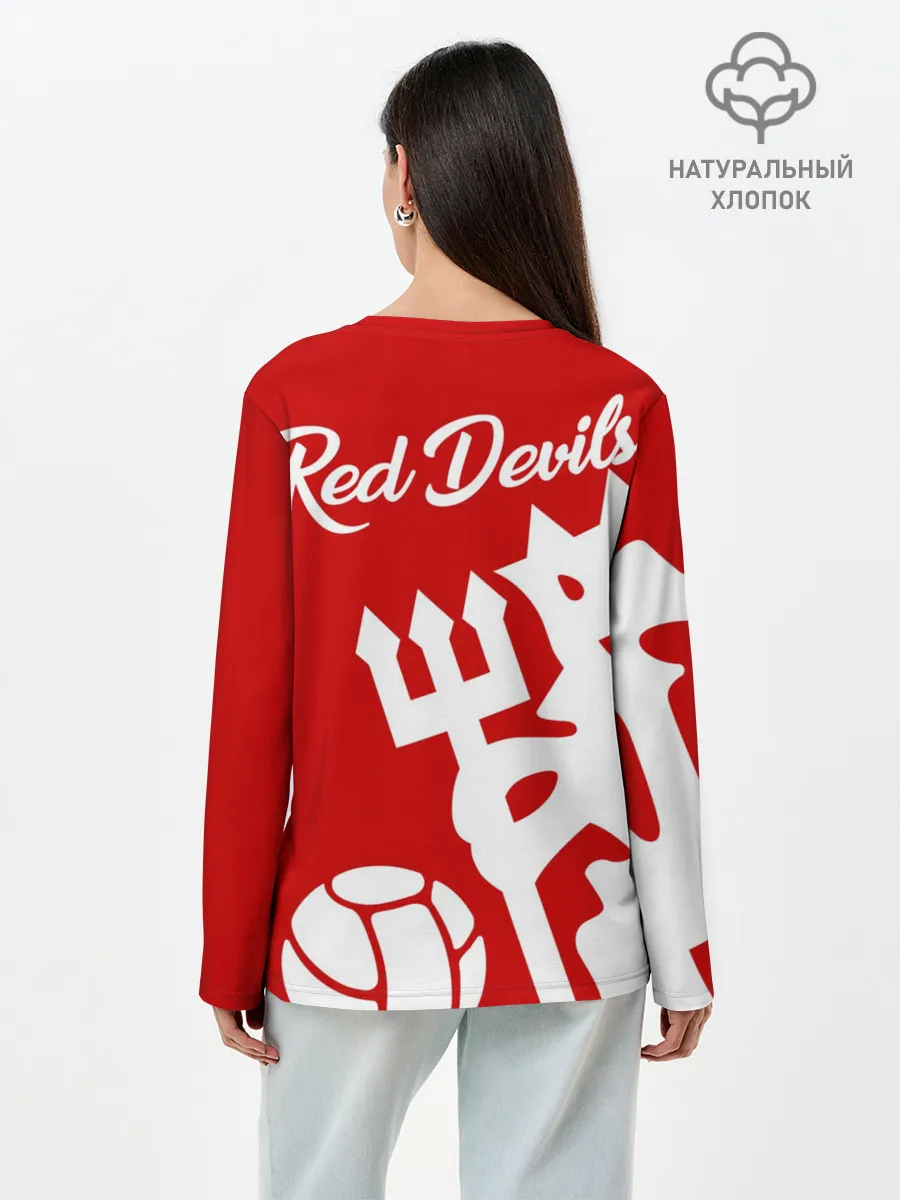 Лонгслив женский. Хлопок / Манчестер Юнайтед