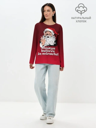 Лонгслив женский. Хлопок / Всегда верь в чудо!