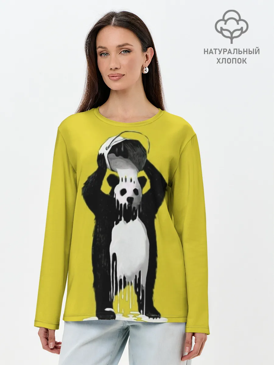 Лонгслив женский. Хлопок / панда