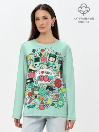 Лонгслив женский. Хлопок / 90-е