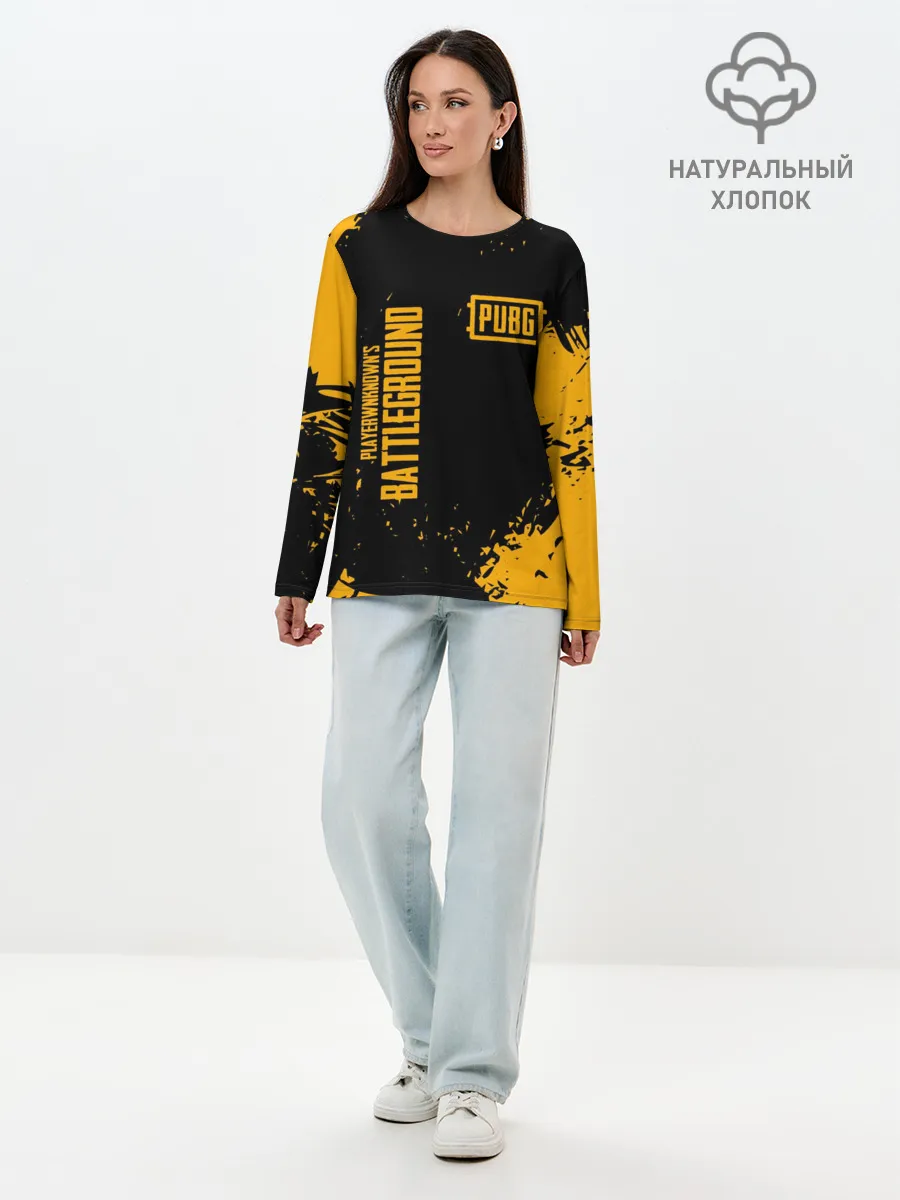 Лонгслив женский. Хлопок / PUBG | ПАБГ