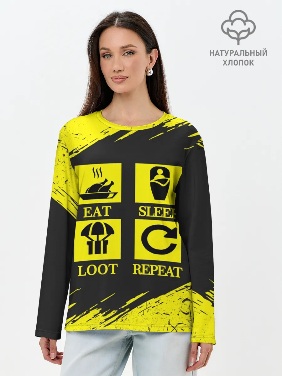 Лонгслив женский. Хлопок / PUBG.