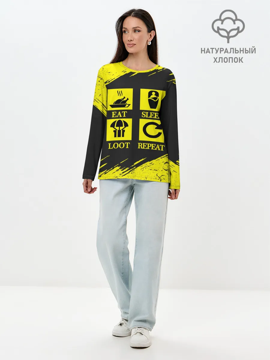 Лонгслив женский. Хлопок / PUBG.