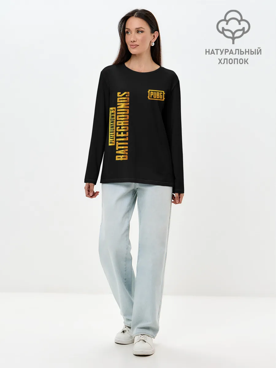 Лонгслив женский. Хлопок / PUBG / ПАБГ