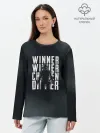 Лонгслив женский. Хлопок / WINNER WINNER chicken dinner