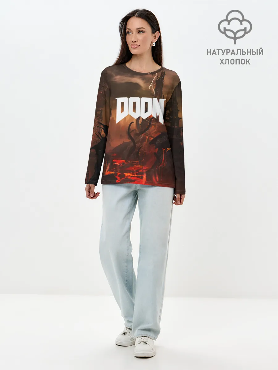 Лонгслив женский. Хлопок / DOOM